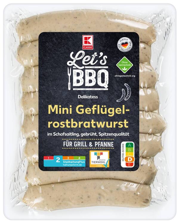 Bild 1 von K-CLASSIC Mini Geflügel-Rostbratwurst, 8 St. = 350-g-Packg.