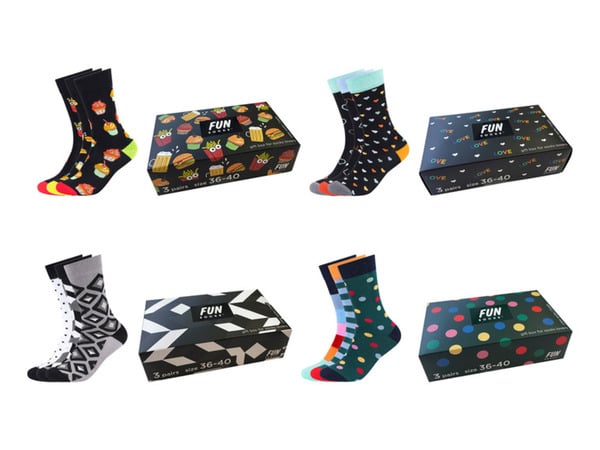 Bild 1 von Fun Socks Socken, 3 Paar, mit Geschenkbox