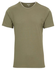 T-Shirt Doppellagenoptik, X-Mail, Rundhalsausschnitt, Khaki