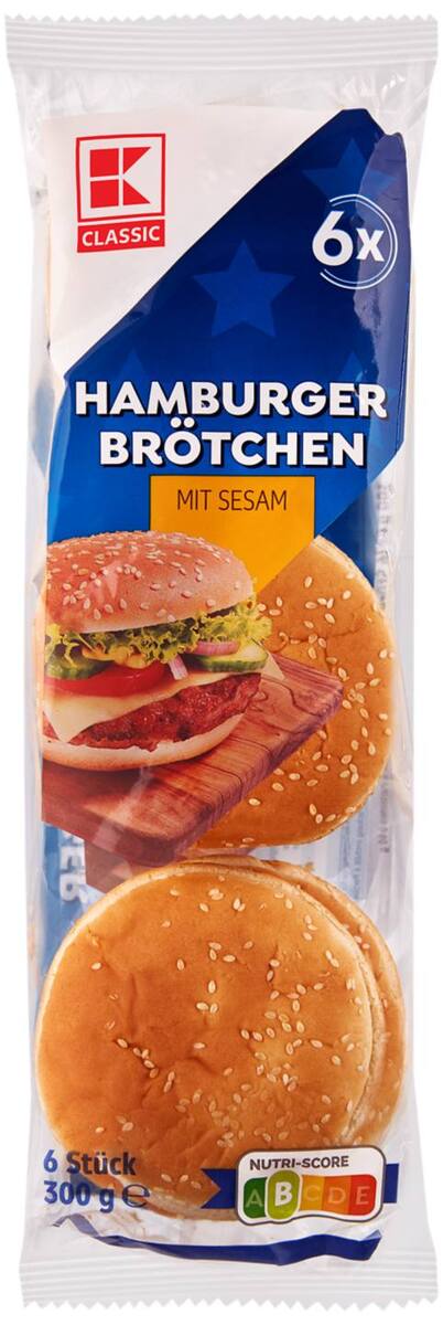 Bild 1 von K-CLASSIC Hamburger-Brötchen, 4 - 6 St. = 300-g-Packg.