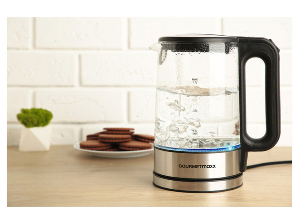 Bild 2 von GOURMETmaxx Glas-Wasserkocher, 1,7 l, kabellos, LED