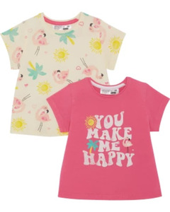 Sommerliche T-Shirts, 2er-Pack, Ergee, rosa