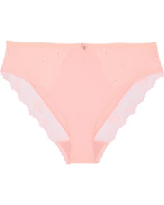 Slip mit Strasssteinen, Janina curved, elastischer Bund, apricot