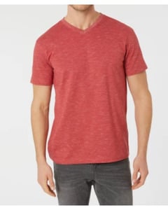 Basic T-Shirt, X-Mail, V-Ausschnitt, rot