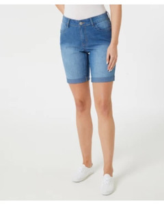 Jeans-Shorts mit Waschungseffekten, Janina, Slim-fit, jeansblau