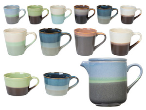 LIVARNO home Kaffeetassen Set / Kaffeekanne, aus glasiertem Steingut