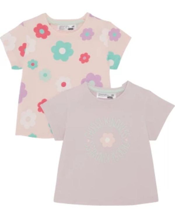 Bild 1 von T-Shirts Blumen, 2er-Pack, Ergee, helllila