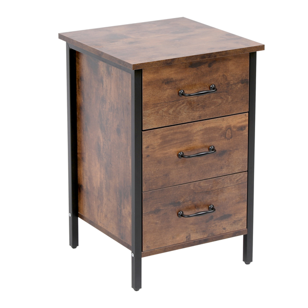 Bild 3 von Happy Home Nachttisch Kommode mit 3 Schubladen HSB13-HOL Holzoptik schwarz