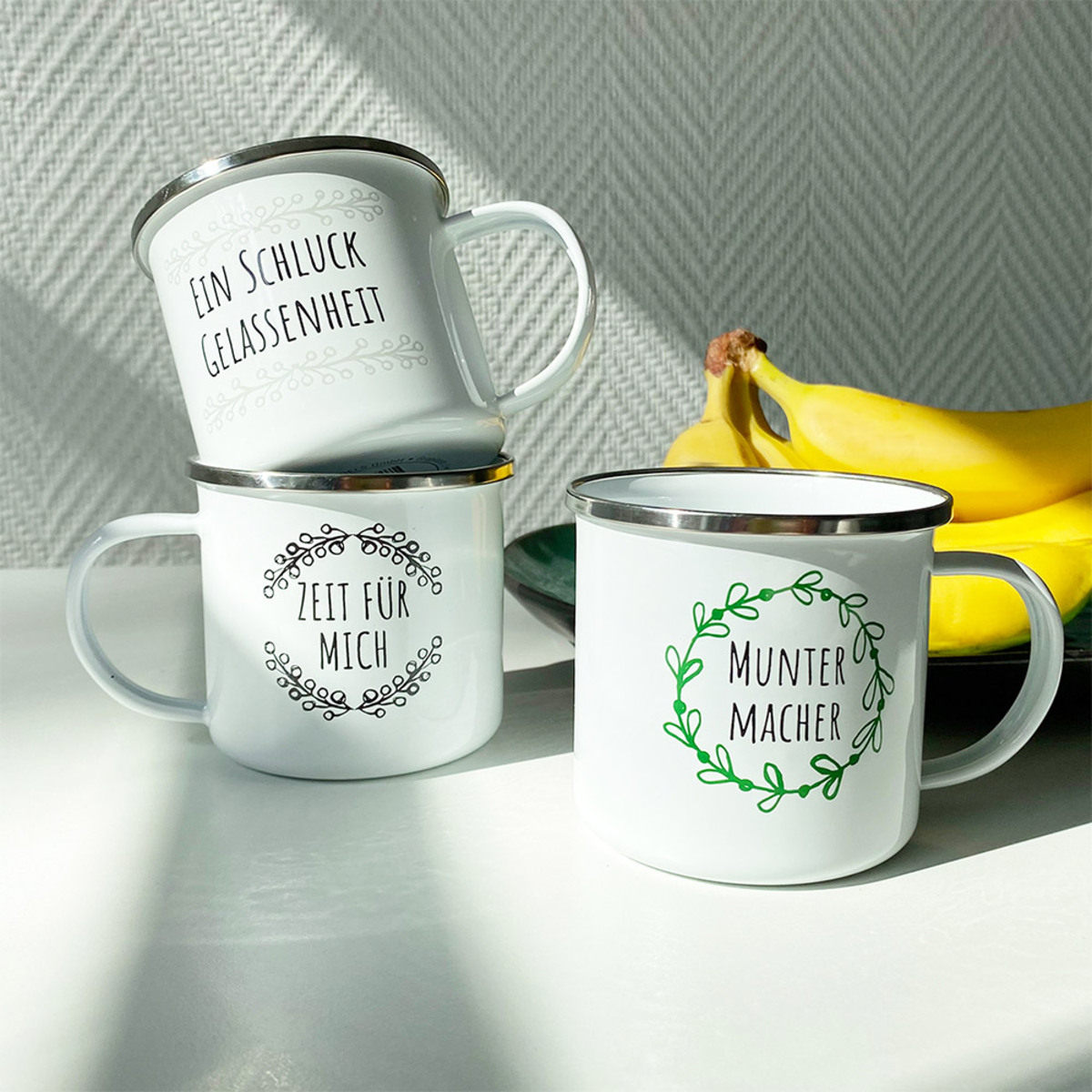 Bild 3 von Emaille Becher mit Spruch