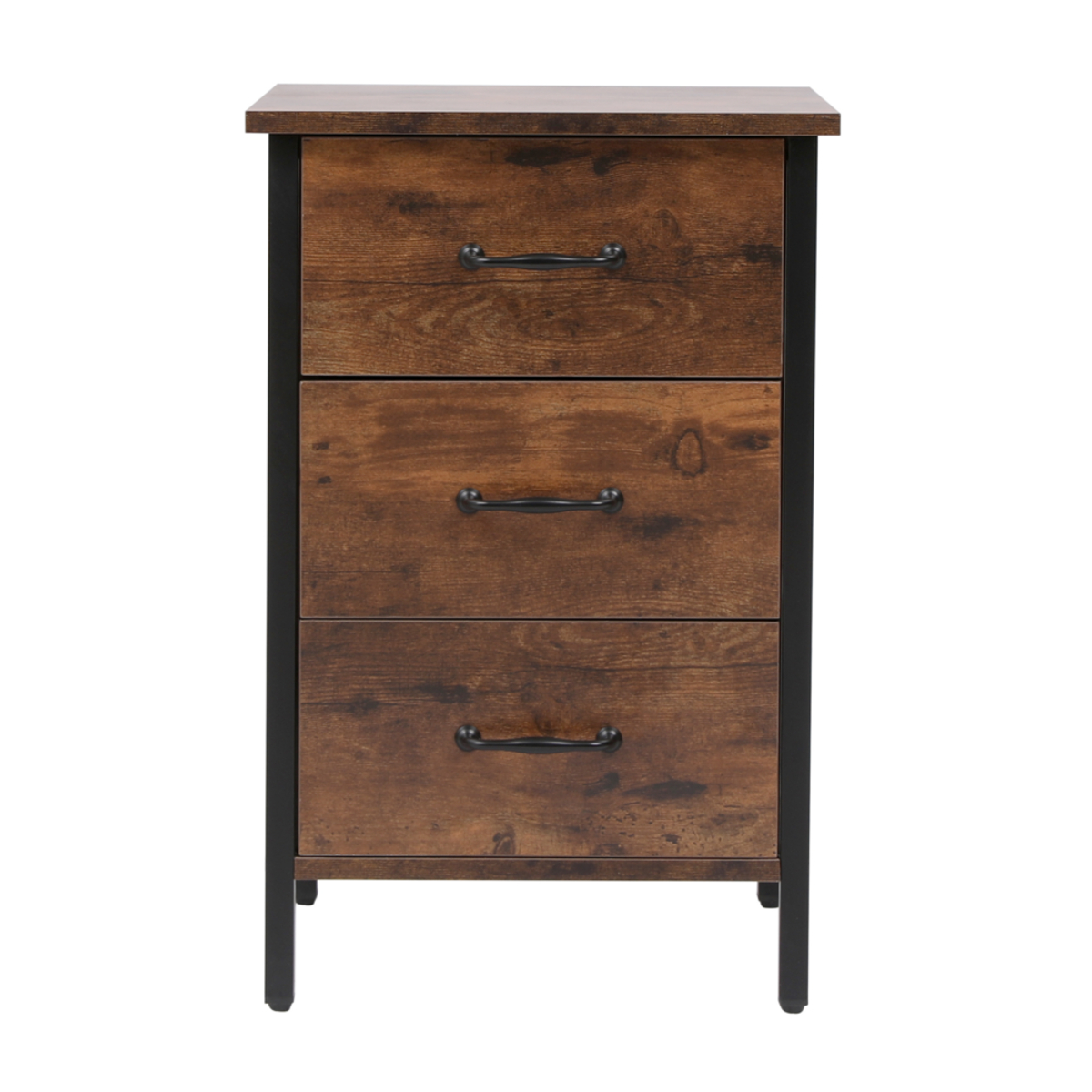 Bild 2 von Happy Home Nachttisch Kommode mit 3 Schubladen HSB13-HOL Holzoptik schwarz