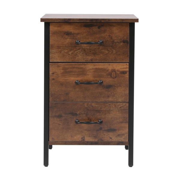 Bild 2 von Happy Home Nachttisch Kommode mit 3 Schubladen HSB13-HOL Holzoptik schwarz