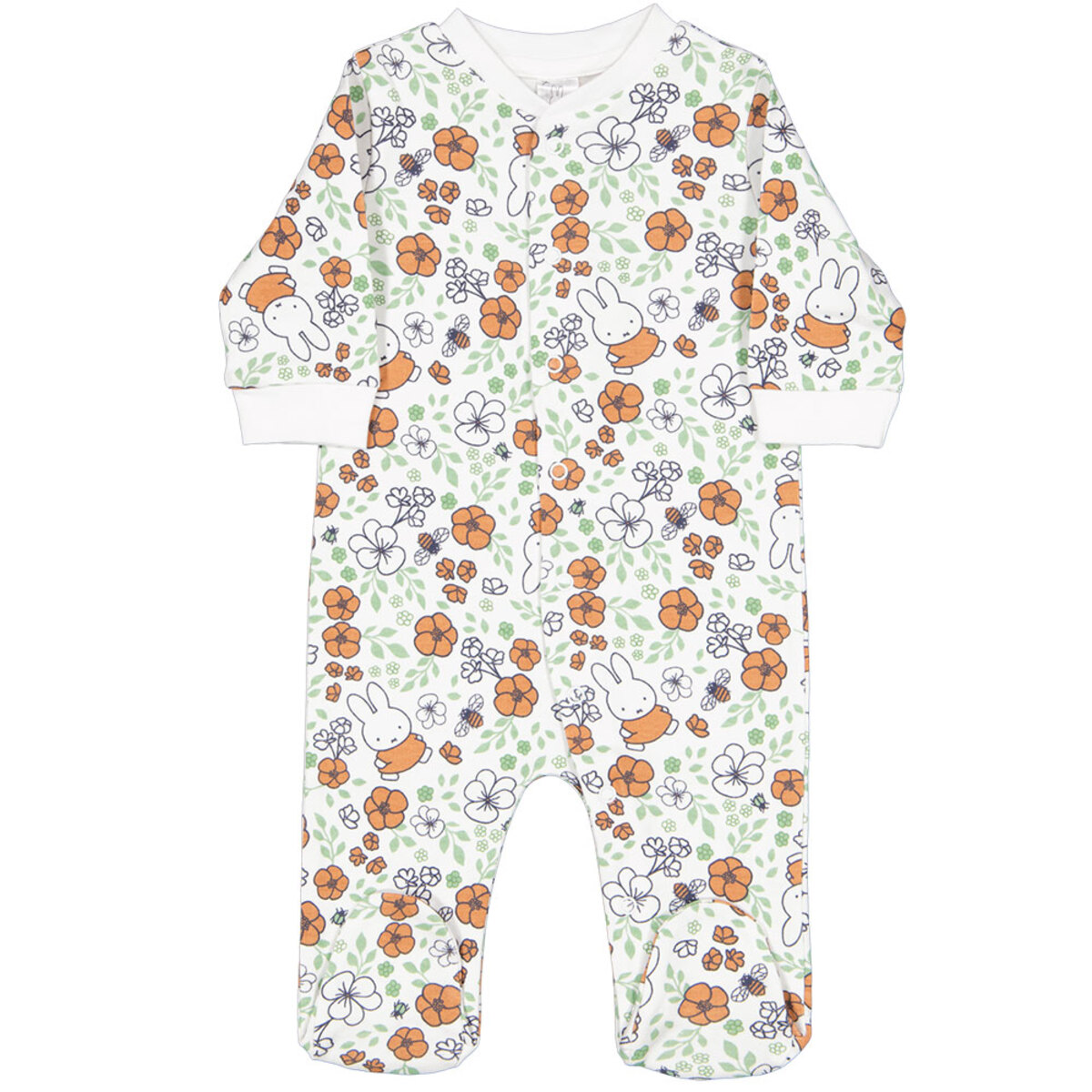 Bild 1 von Baby Pyjama Miffy Lange Ärmel Strampler mit Füßchen, Weiß, 50