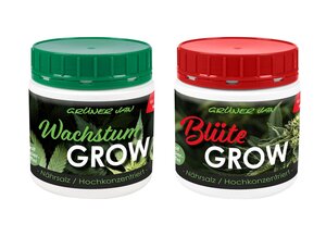 Hanfpflanzen-Dünger Grow Wachstum + Blüte Nährsalz 2x500g