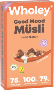 Wholey Bio Choc Peanut Good Mood Müsli, 375 g