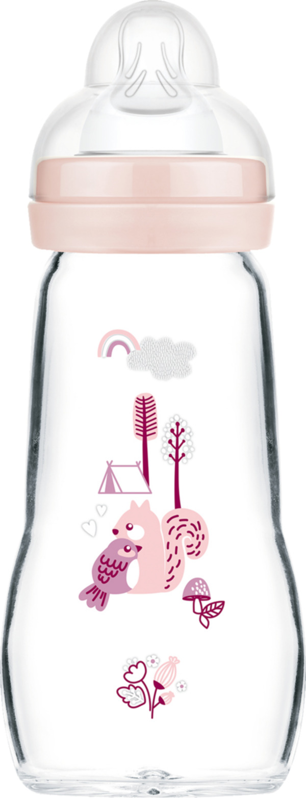 Bild 3 von MAM Feel Good Glass Bottle 260 ml 0+ Monate Vogel & Eichhörnchen