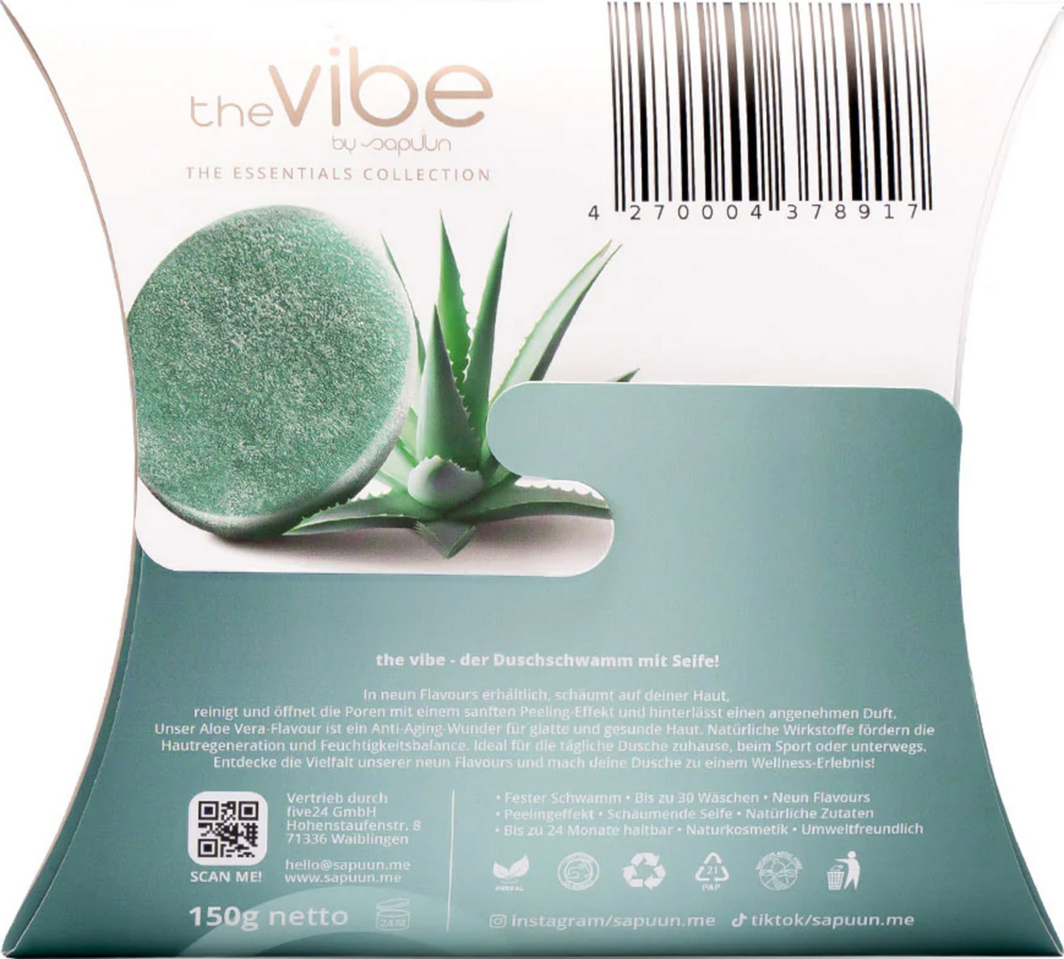 Bild 2 von Sapuun Seifenschwamm the vibe - Aloe Vera Flavour, 150 g