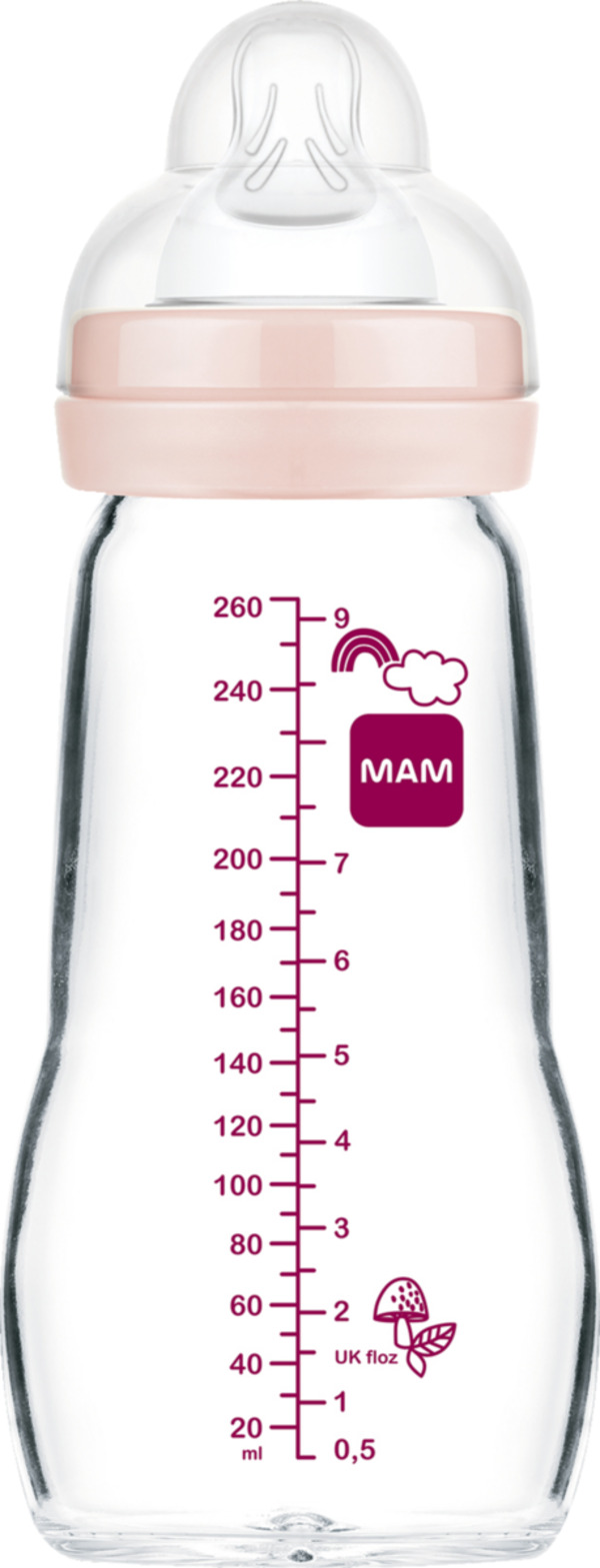 Bild 2 von MAM Feel Good Glass Bottle 260 ml 0+ Monate Vogel & Eichhörnchen