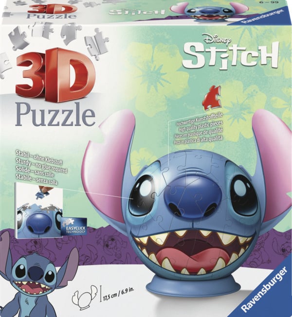 Bild 1 von Ravensburger Disney Stitch 3D Puzzle-Ball mit Ohren