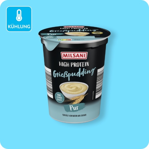 Bild 1 von MILSANI High-Protein-Grießpudding, Pur oder Zimt