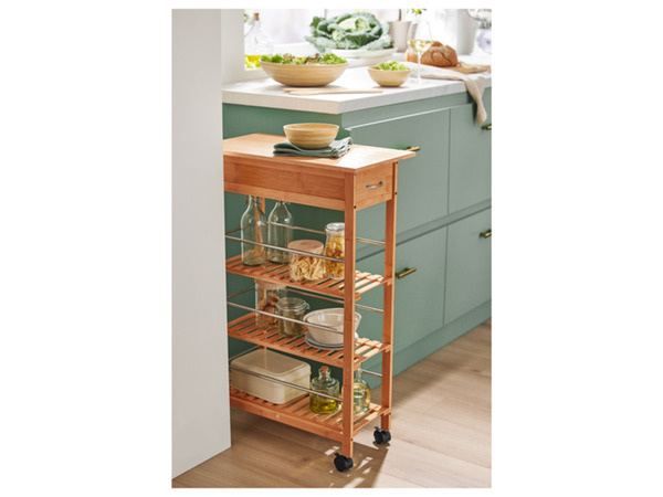 Bild 2 von LIVARNO home Küchen-Nischenwagen Bambus, mit Schublade