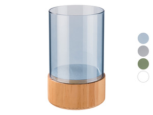 LIVARNO home Glas-Windlicht, mit Holzsockel