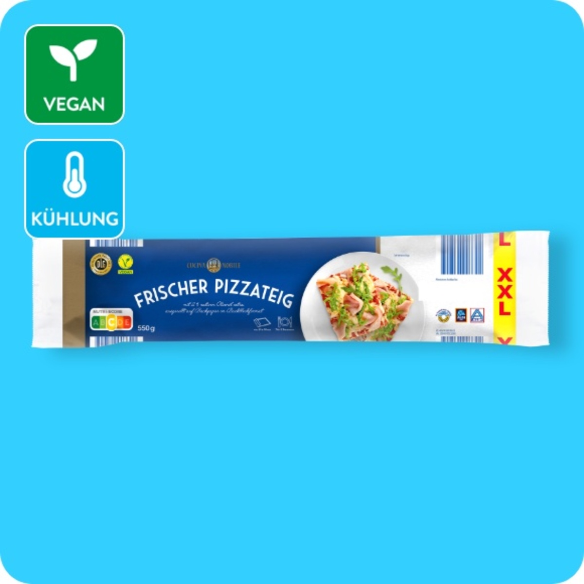 CUCINA NOBILE XXL-Pizzateig, Frischer Pizzateig nach italienischer Art ...