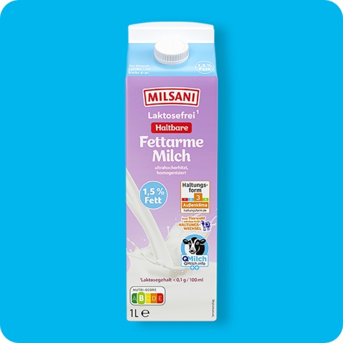 Bild 1 von MILSANI Laktosefreie Milch fettarm
