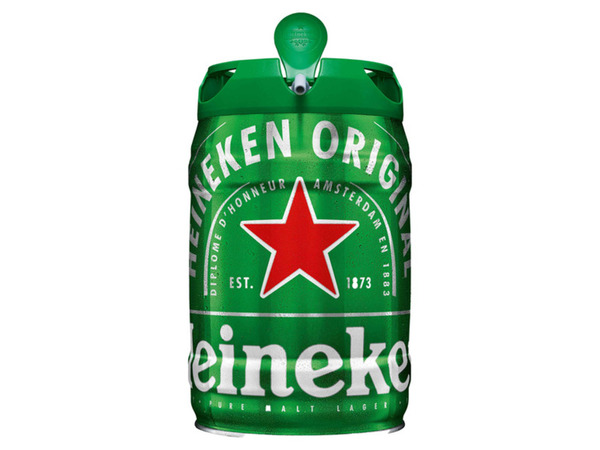 Bild 1 von Heineken 5 Liter Bierfass mit Zapfhahn, Pfandfrei, 
         5-l