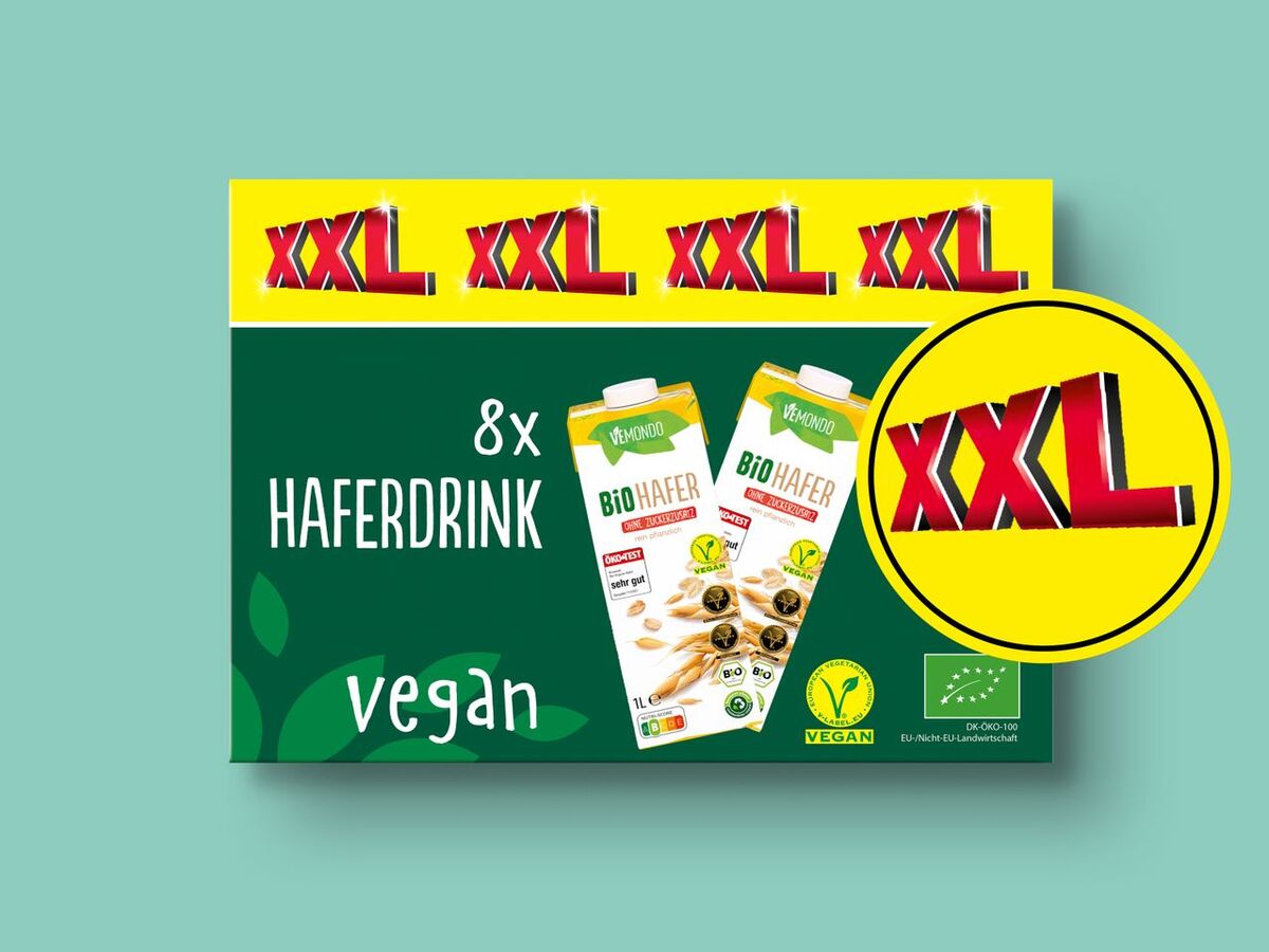 Bild 1 von Vemondo Bio Haferdrink XXL, 
         8x 1 l