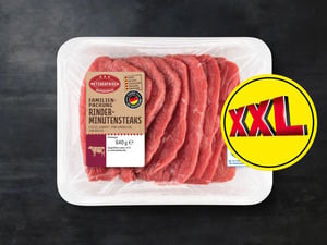 Metzgerfrisch Rinder-Minutensteaks XXL, 
         640 g