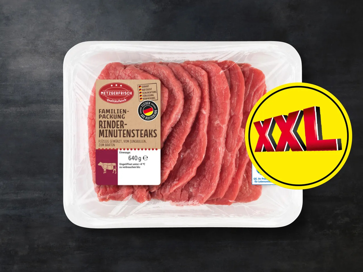 Bild 1 von Metzgerfrisch Rinder-Minutensteaks XXL, 
         640 g