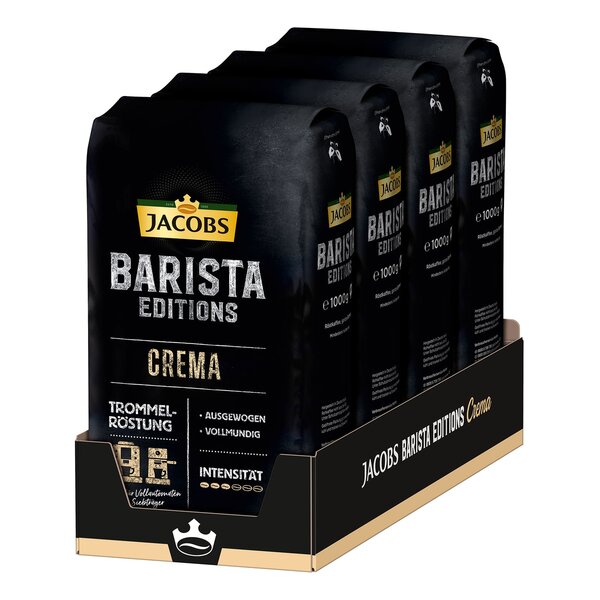 Bild 1 von Jacobs Kaffeebohnen Barista Crema 1 kg, 4er Pack