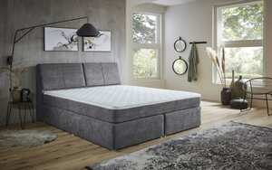 Boxspringbett BX1870 Melrose, grau, 180 x 200 cm, Wendematratzen Härtegrad 2 und 3, inkl. Topper