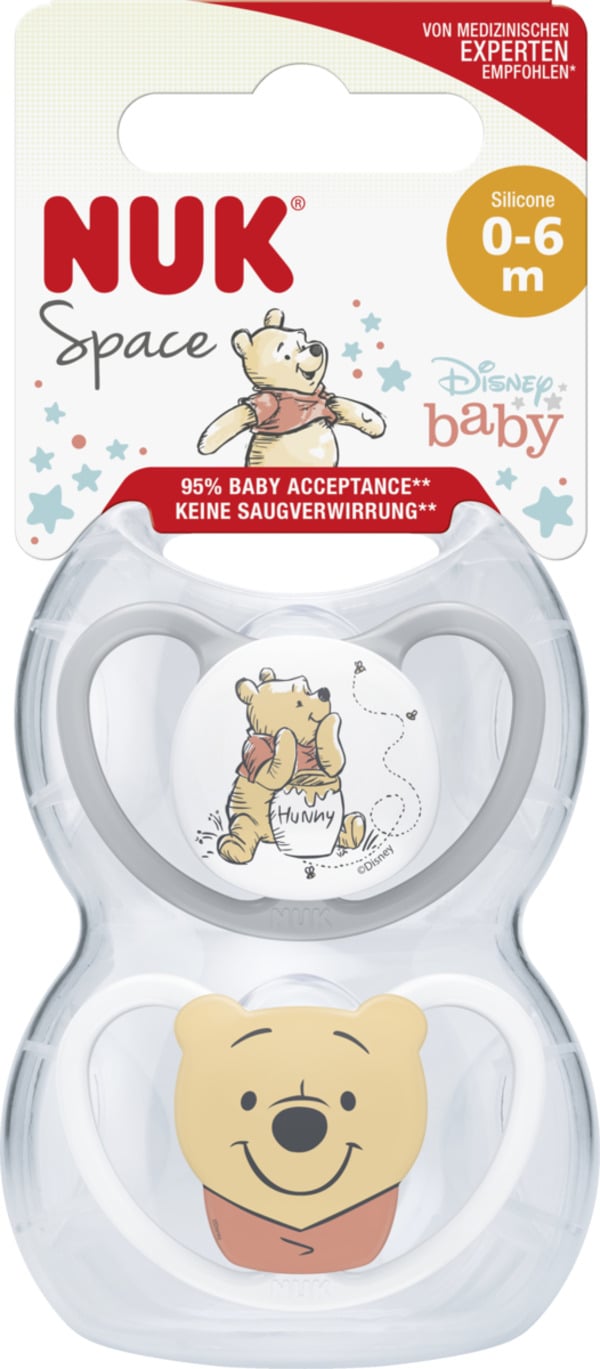 Bild 1 von NUK Disney Winnie Puuh Space Silikon-Schnuller 0-6 M