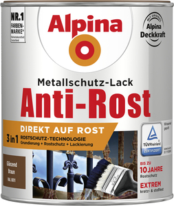 Alpina Metallschutz-Lack Anti-Rost 750 ml braun glänzend