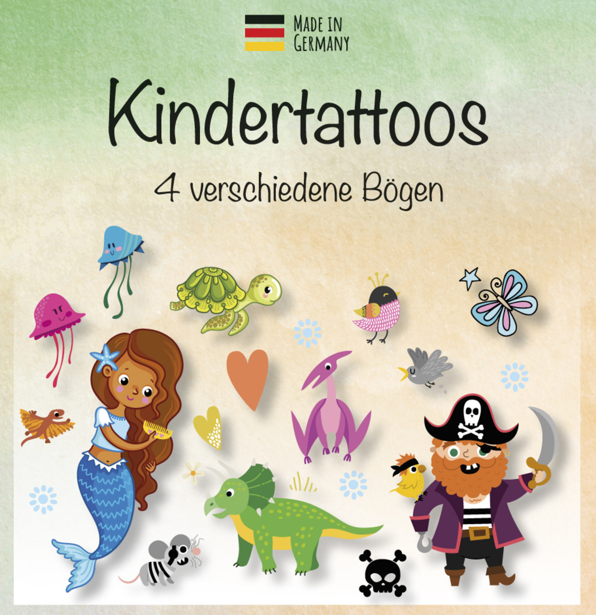 Bild 1 von Transfer-Druck Kindertattoos 4 verschiedene Bögen