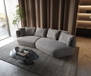 Sofa Roya 320x140 cm Mikrofaser Grau