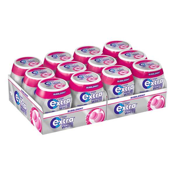 Bild 1 von Wrigley's Extra White Bubblemint zuckerfrei Dose 50 Stück, 12er Pack