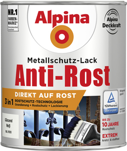 Alpina Metallschutz-Lack Anti-Rost 750 ml weiß glänzend