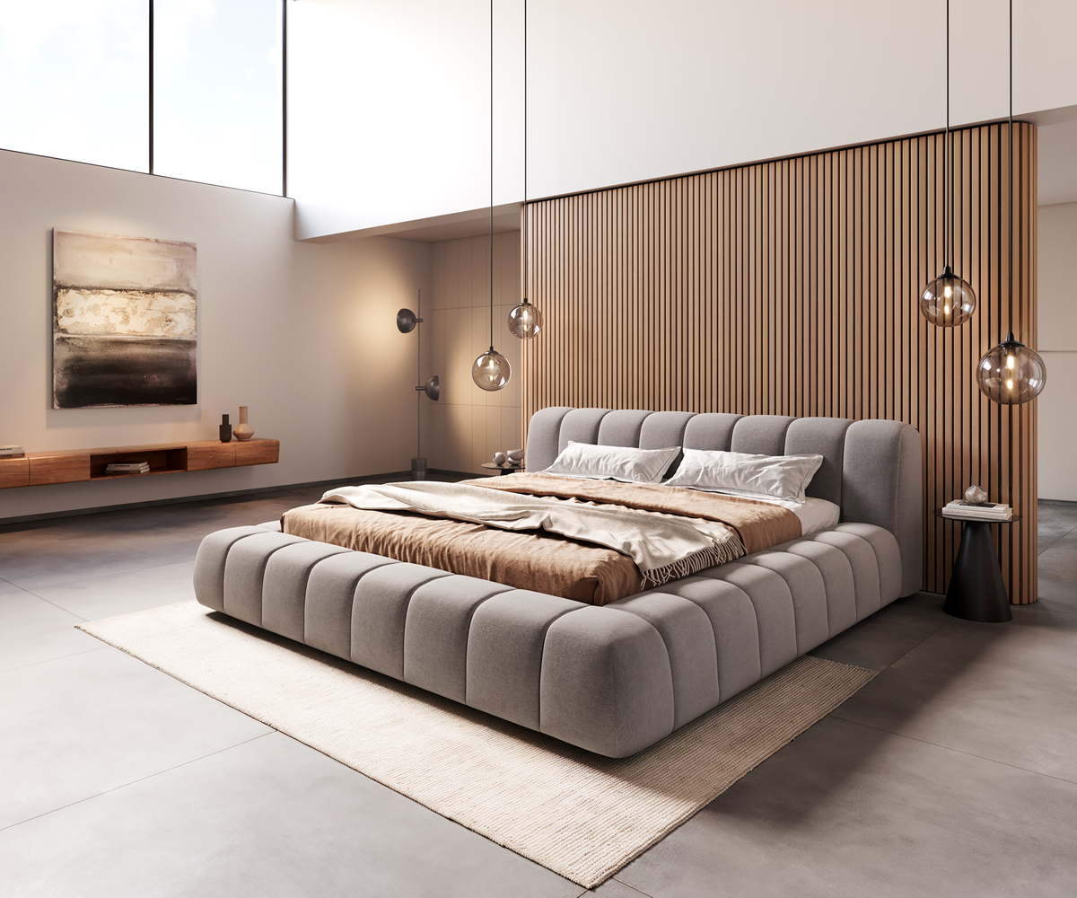 Bild 1 von Polsterbettgestell Cutio 180x200 cm Mikrofaser Grau