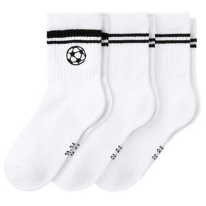 3 Paar Jungen Sportsocken im Set WEISS / SCHWARZ