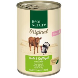 REAL NATURE Kitten Kalb & Geflügel mit Lachsöl 6x400 g