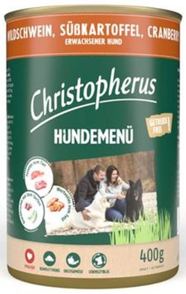 Bild 1 von Christopherus Hundefutter Wildschwein Süßkartoffel & Cranberries 400 g