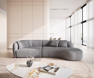 Sofa Mairi 330x160 cm Mikrofaser Grau