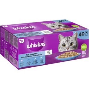 Whiskas Mega Pack 1+ Fisch Auswahl in Gelee 40 x 85g