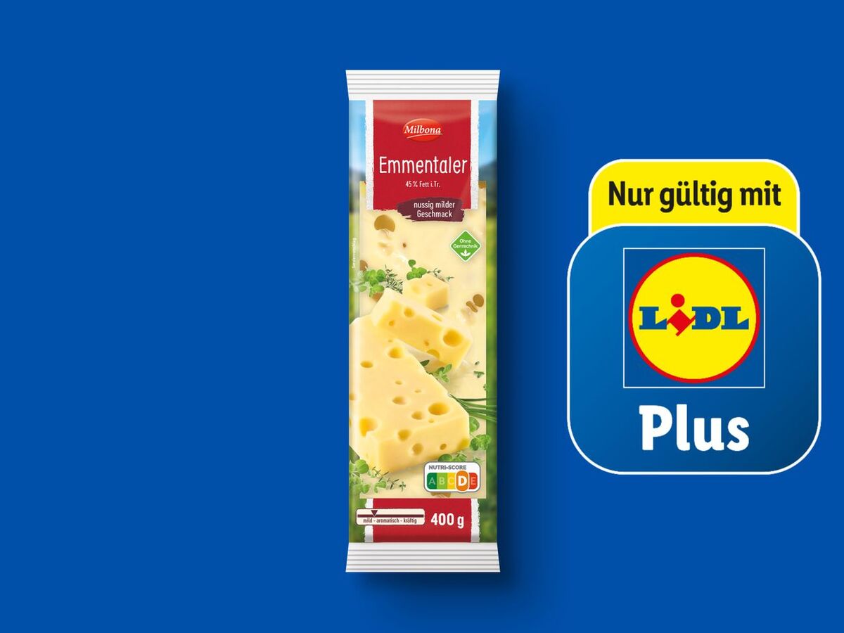 Bild 1 von Milbona Emmentaler am Stück, 
         400 g