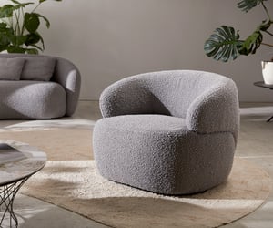 Loungesessel Nova 88x88 cm Bouclé Silbergrau