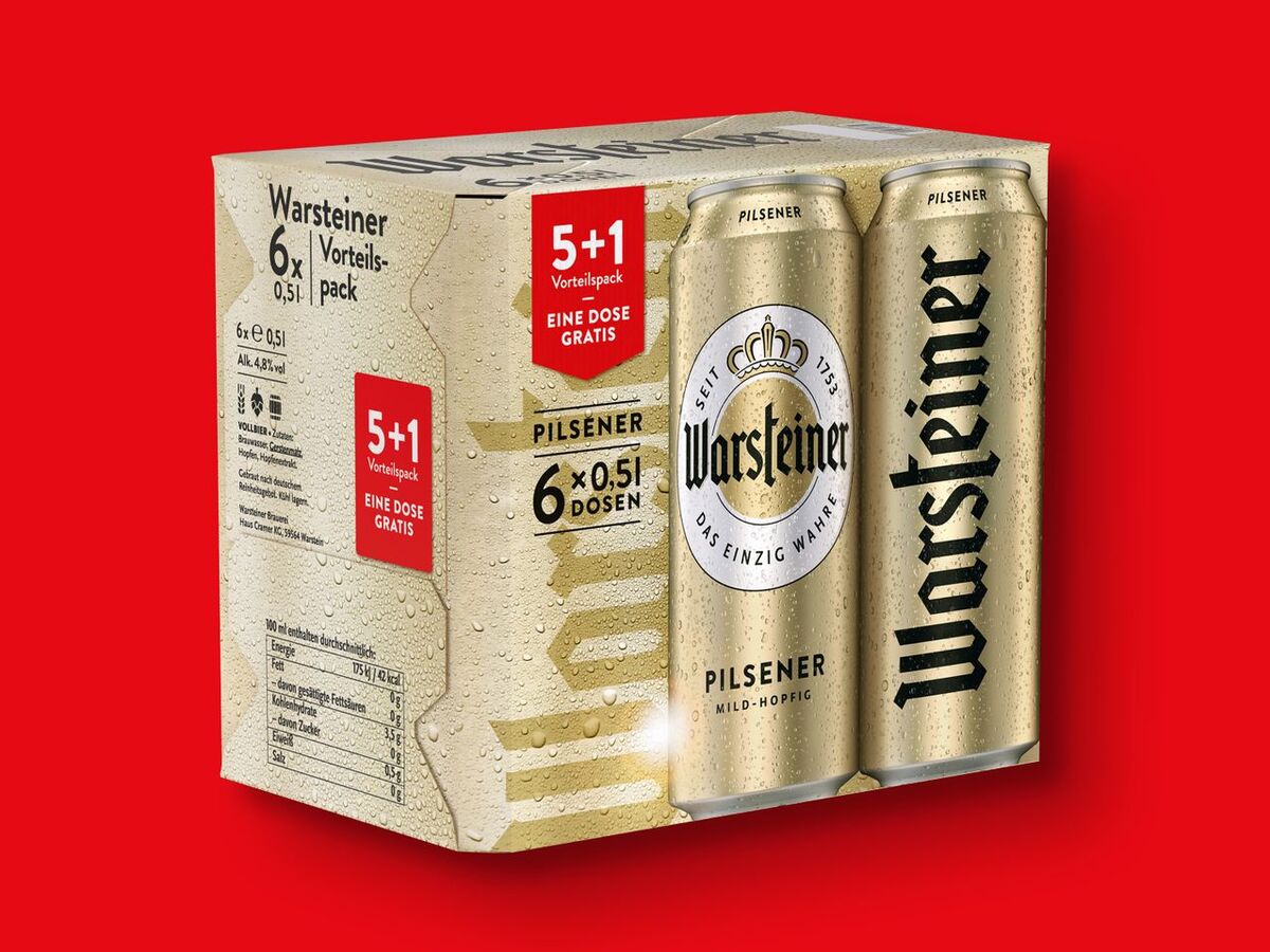 Bild 1 von Warsteiner Pilsener, 
         6x 0,5 l zzgl. 1.50 Pfand