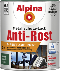 Alpina Metallschutz-Lack Anti-Rost 750 ml dunkelgrün glänzend