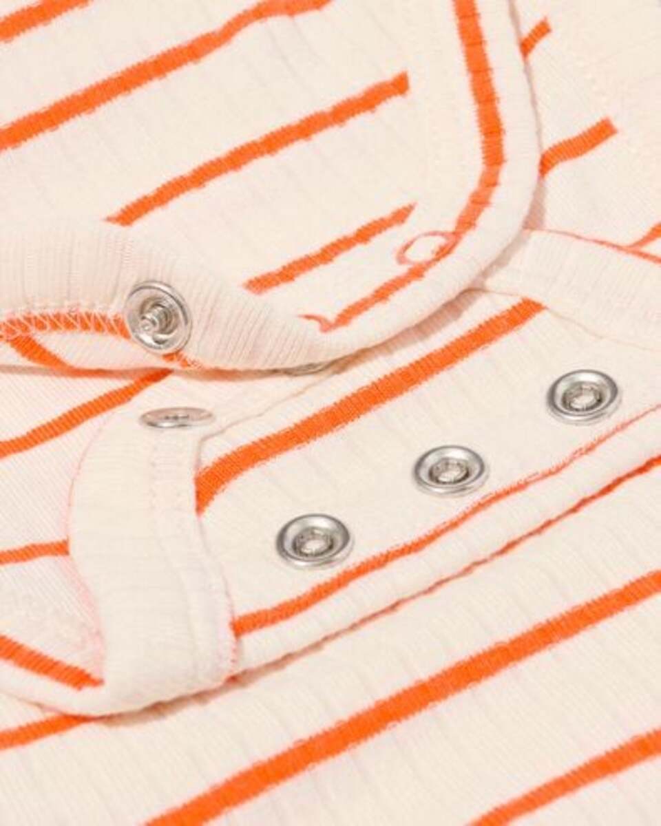 Bild 4 von größenflexibler Newborn-Wickelbody, mit Bambus und Elasthan, Feinripp, Streifen ecru